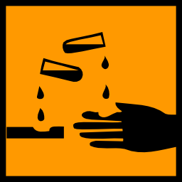 Download free orange pictogram hand square acid risk icon